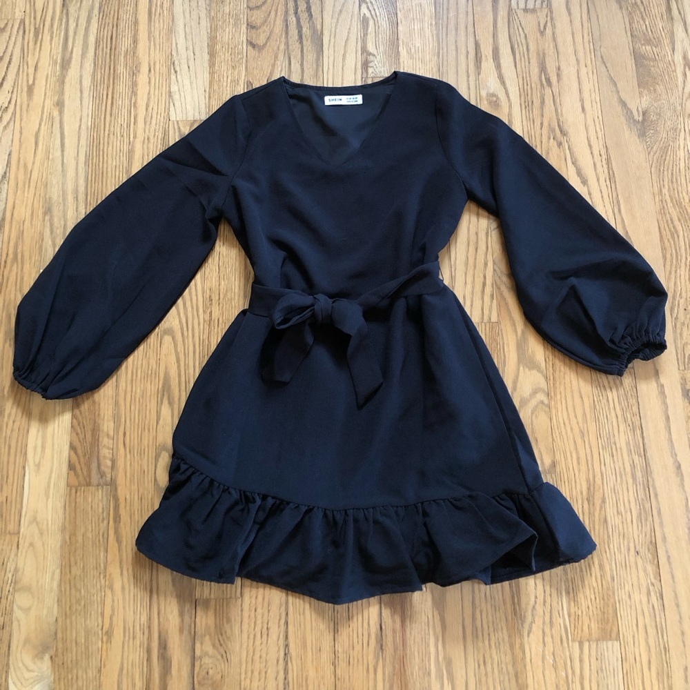 Shein girls back poof sleeve dress
